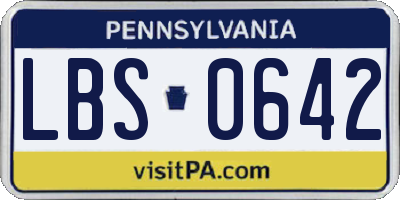 PA license plate LBS0642