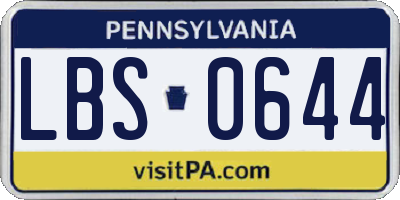 PA license plate LBS0644