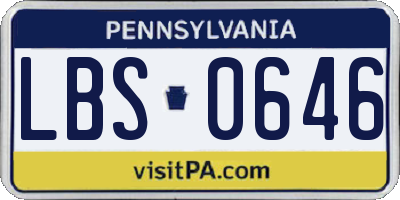 PA license plate LBS0646
