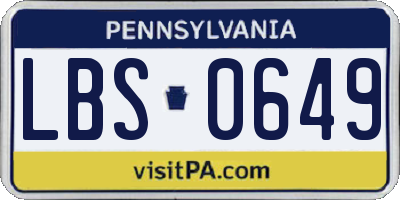 PA license plate LBS0649