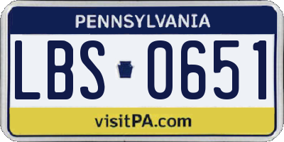 PA license plate LBS0651