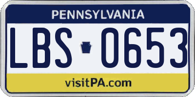PA license plate LBS0653