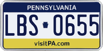 PA license plate LBS0655