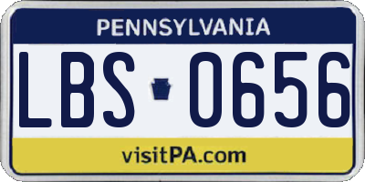 PA license plate LBS0656