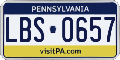 PA license plate LBS0657