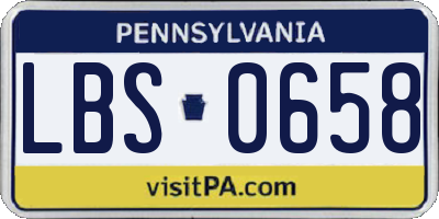 PA license plate LBS0658