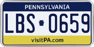 PA license plate LBS0659