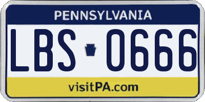 PA license plate LBS0666