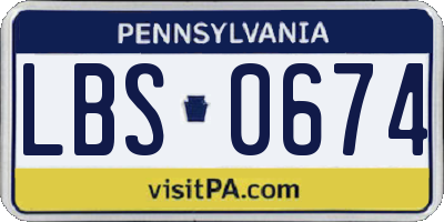 PA license plate LBS0674