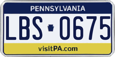 PA license plate LBS0675