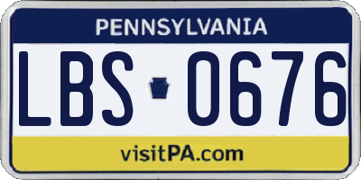 PA license plate LBS0676
