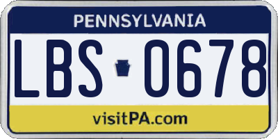 PA license plate LBS0678