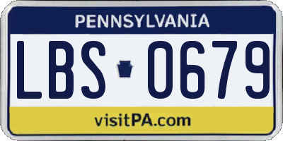 PA license plate LBS0679