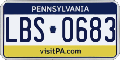 PA license plate LBS0683