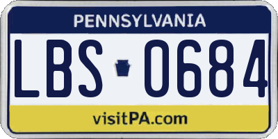 PA license plate LBS0684