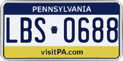 PA license plate LBS0688