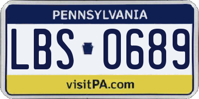 PA license plate LBS0689