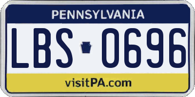 PA license plate LBS0696