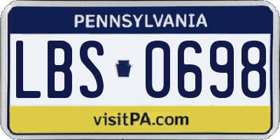 PA license plate LBS0698