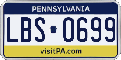 PA license plate LBS0699