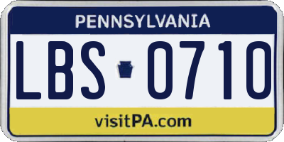 PA license plate LBS0710