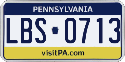 PA license plate LBS0713