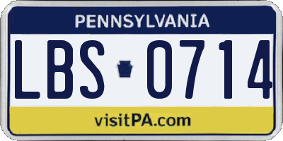PA license plate LBS0714