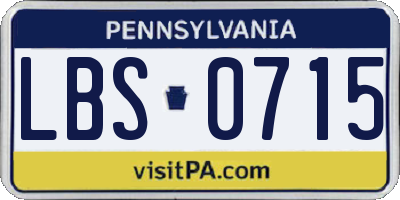 PA license plate LBS0715