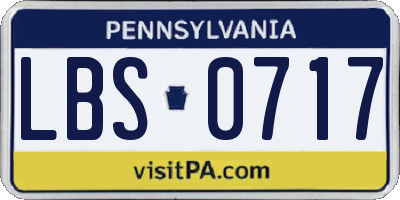 PA license plate LBS0717