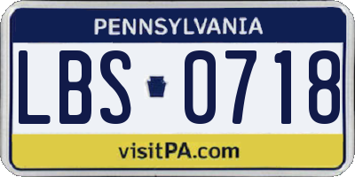 PA license plate LBS0718