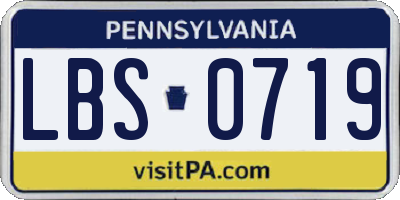 PA license plate LBS0719