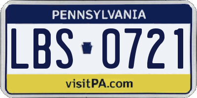 PA license plate LBS0721