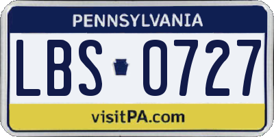 PA license plate LBS0727