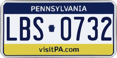 PA license plate LBS0732