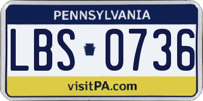 PA license plate LBS0736