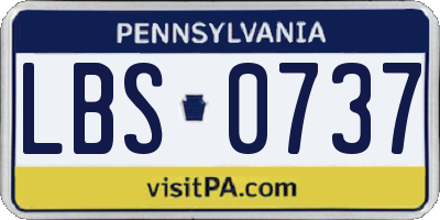 PA license plate LBS0737