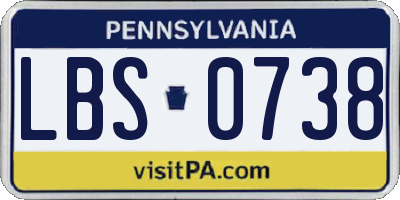 PA license plate LBS0738