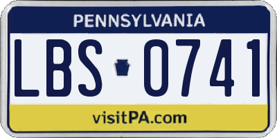 PA license plate LBS0741