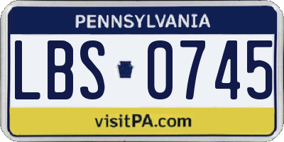 PA license plate LBS0745