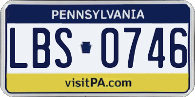 PA license plate LBS0746