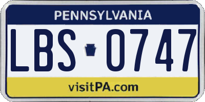 PA license plate LBS0747