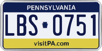 PA license plate LBS0751