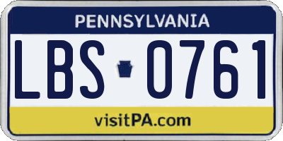 PA license plate LBS0761
