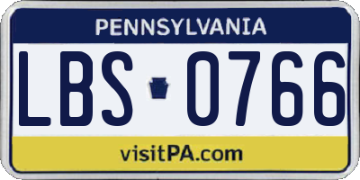 PA license plate LBS0766