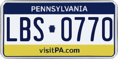 PA license plate LBS0770