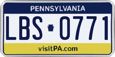 PA license plate LBS0771