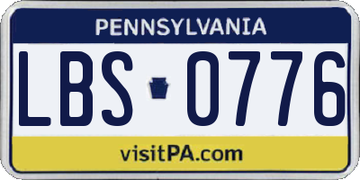 PA license plate LBS0776