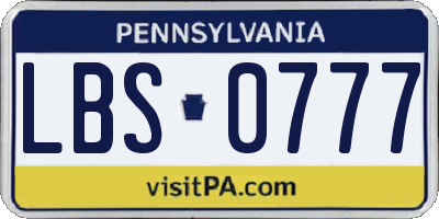 PA license plate LBS0777