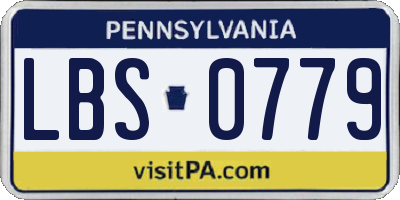 PA license plate LBS0779