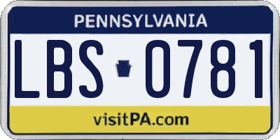 PA license plate LBS0781